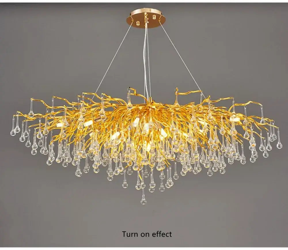 Modern chrome crystal chandelier dining room raindrop pendant light