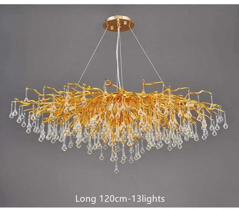 Modern chrome crystal chandelier dining room raindrop pendant light