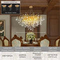 Modern gold aluminum crystal chandelier for living room