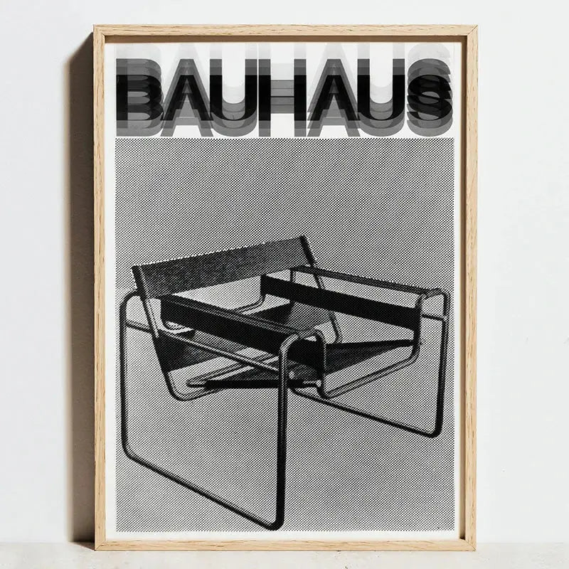 Modern geometric bauhaus wall art living room framed poster
