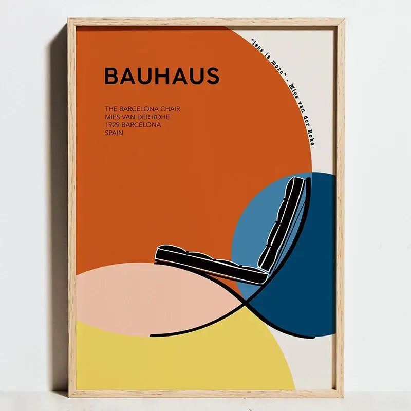 Modern geometric bauhaus wall art living room framed poster