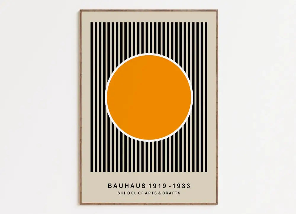 Minimalist bauhaus geometric canvas print living room wall art