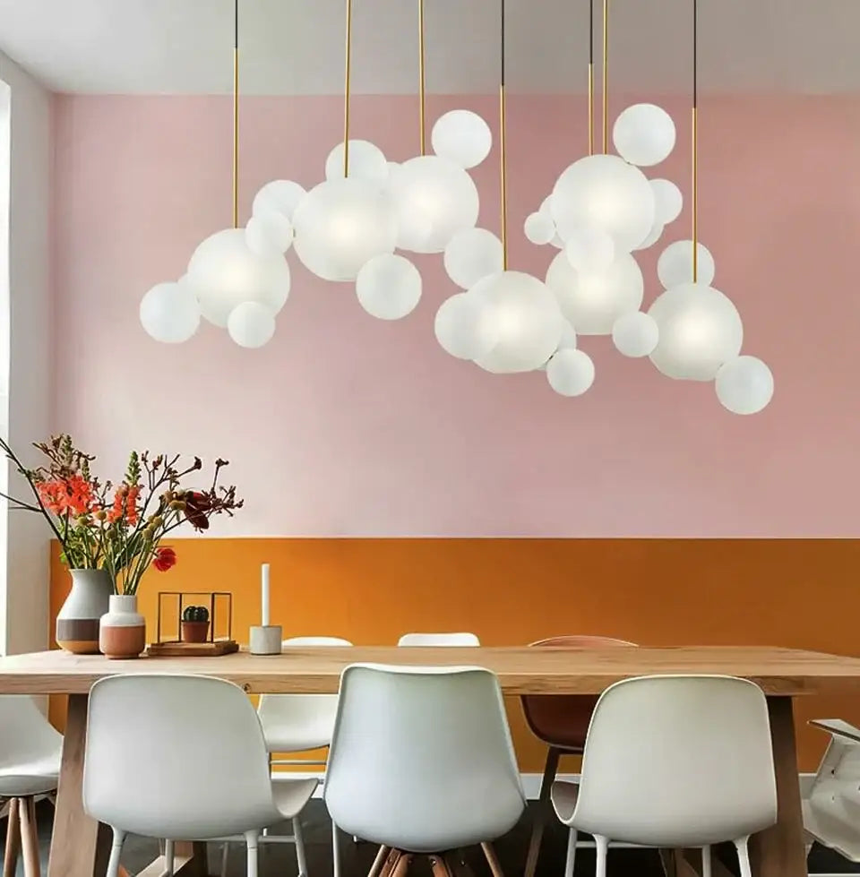 Modern led bubble ball chandelier living room pendant light
