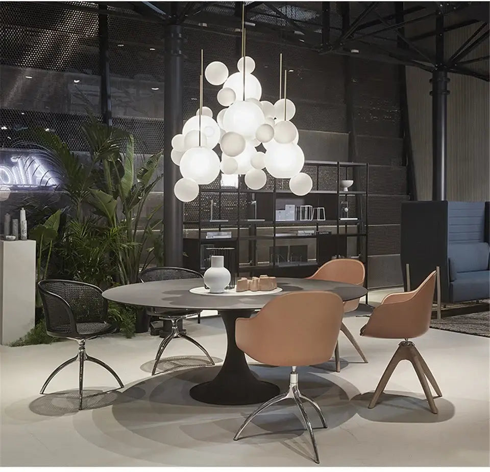 Modern led bubble 15 globe chandelier dining room glass pendant light