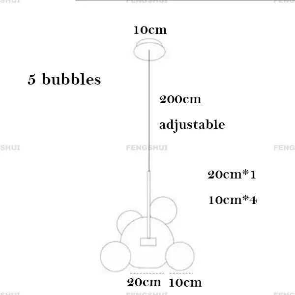 Modern minimalist led bubble chandelier dining room pendant light