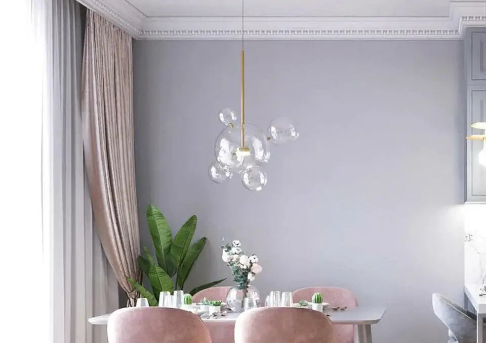 Modern minimalist led bubble chandelier dining room pendant light