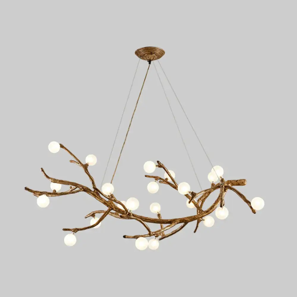 Art deco bronze metal tree branch island light for dining room