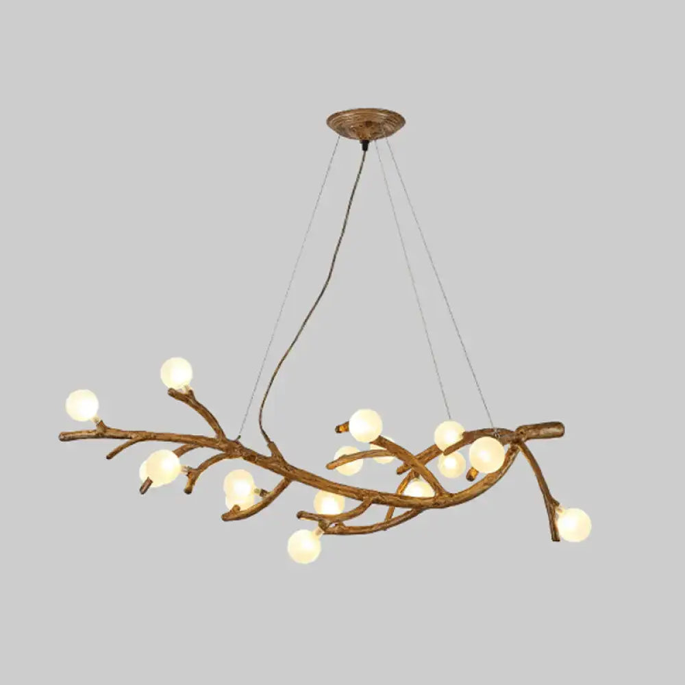 Art deco bronze metal tree branch island light for dining room