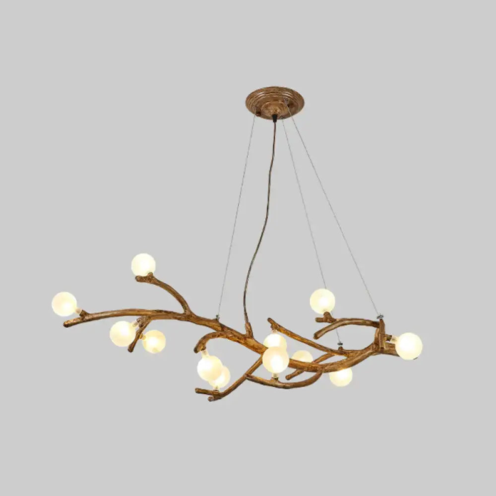 Art deco bronze metal tree branch island light for dining room