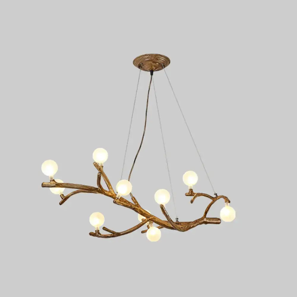 Art deco bronze metal tree branch island light for dining room