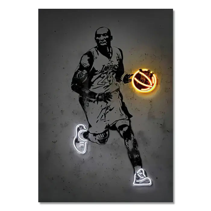 Modern neon american football wall art poster bedroom decor