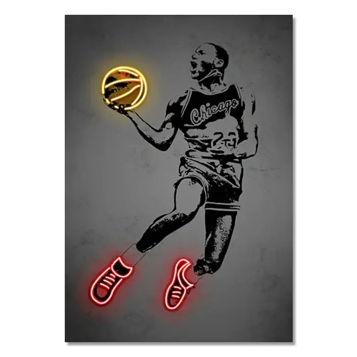 Modern neon american football wall art poster bedroom decor
