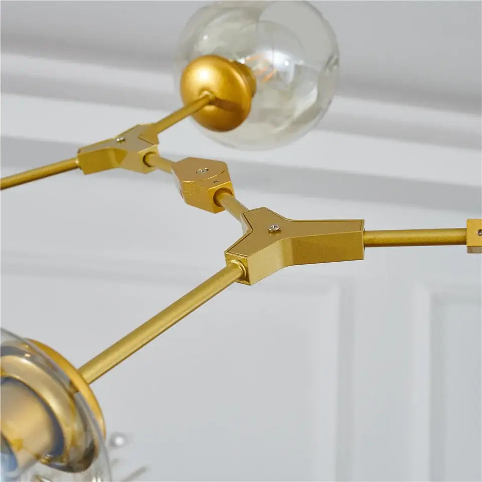 Modern gray nordic glass ball led chandelier dining room