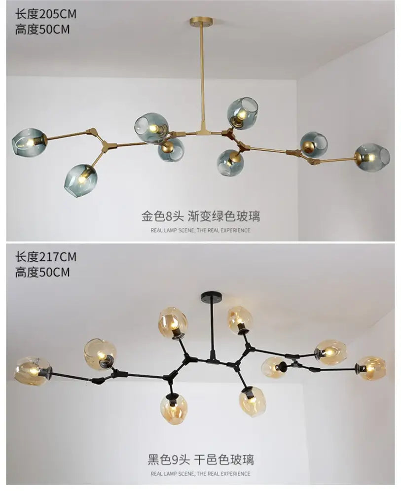 Modern nordic glass pendant lamps smoke grey dining room lights