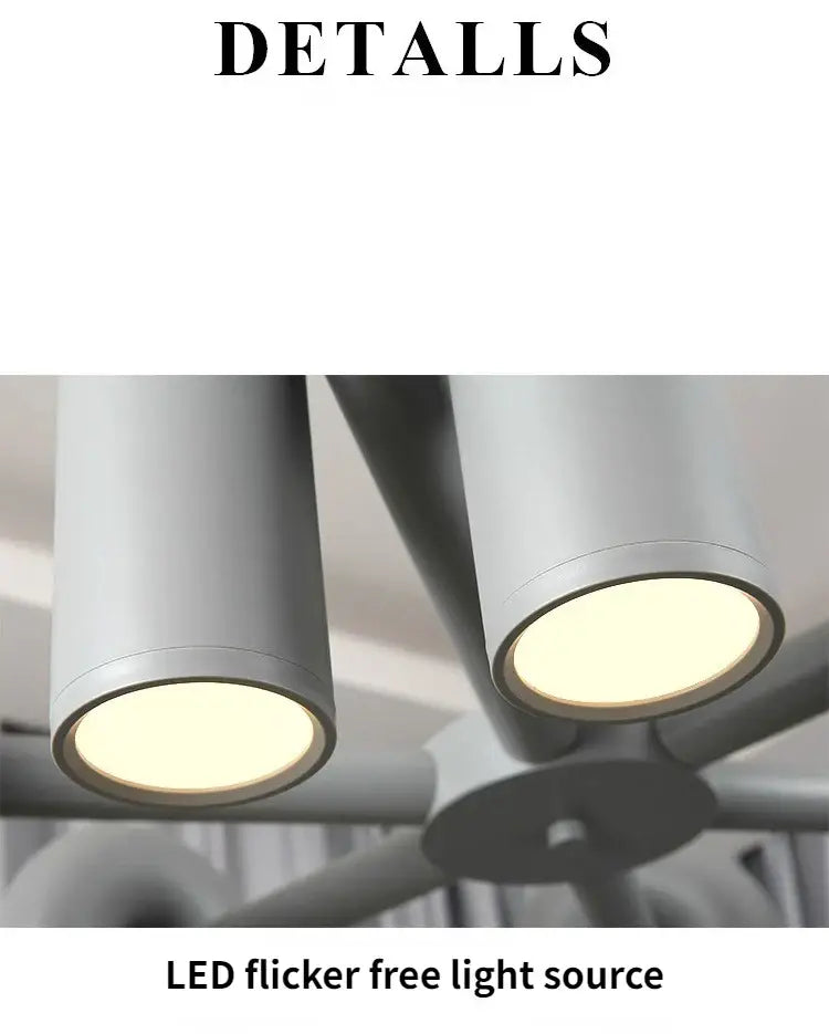 Modern black eight light led ceiling chandelier for living room
