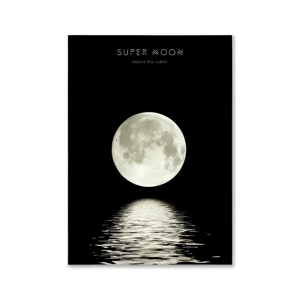 Modern pink aesthetic super moon wall art bedroom framed poster