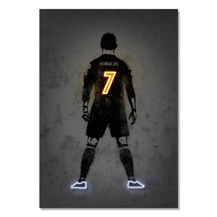 Modern neon neymar silhouette wall art poster bedroom decor