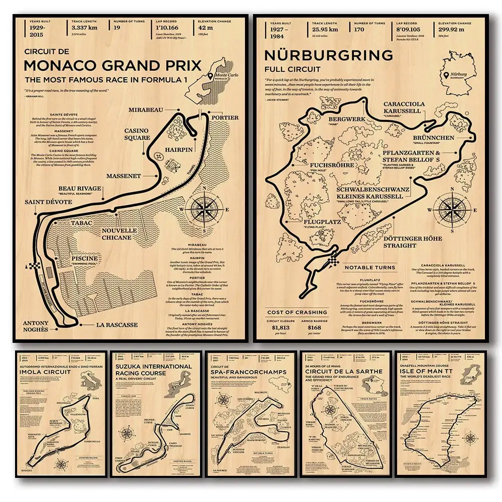 Vintage monaco grand prix formula racer poster – living room wall art