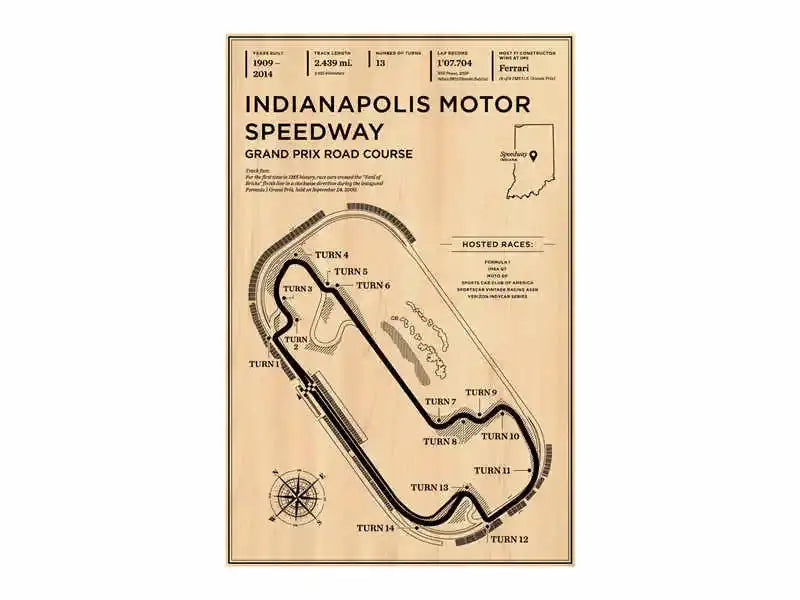 Beige monaco grand prix circuit wall art – living room racing poster