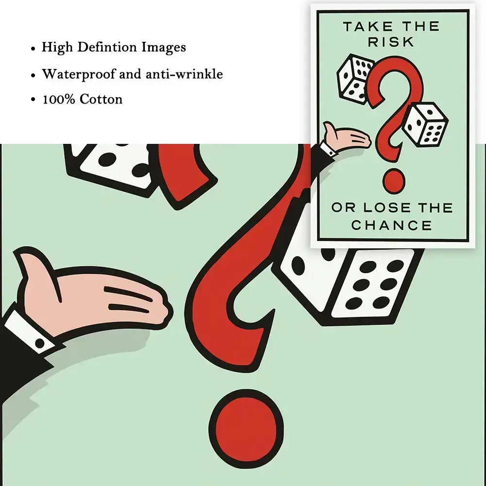 Minimalist mint monopoly millionaire canvas wall art office decor