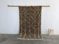 Handwoven moroccan handmade brown wool rug – living room decor