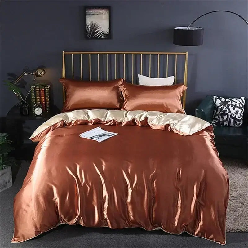Teal mulberry silk luxury bedding set – bedroom duvet cover