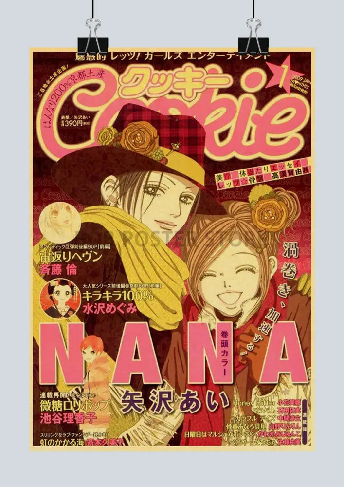 Nostalgic orange & red nana anime kraft poster bedroom cafe decor