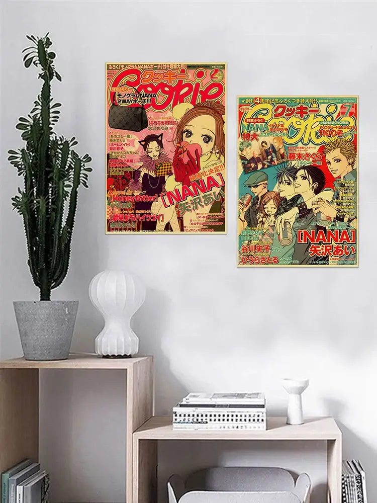 Retro sepia nana anime poster set bedroom wall decor