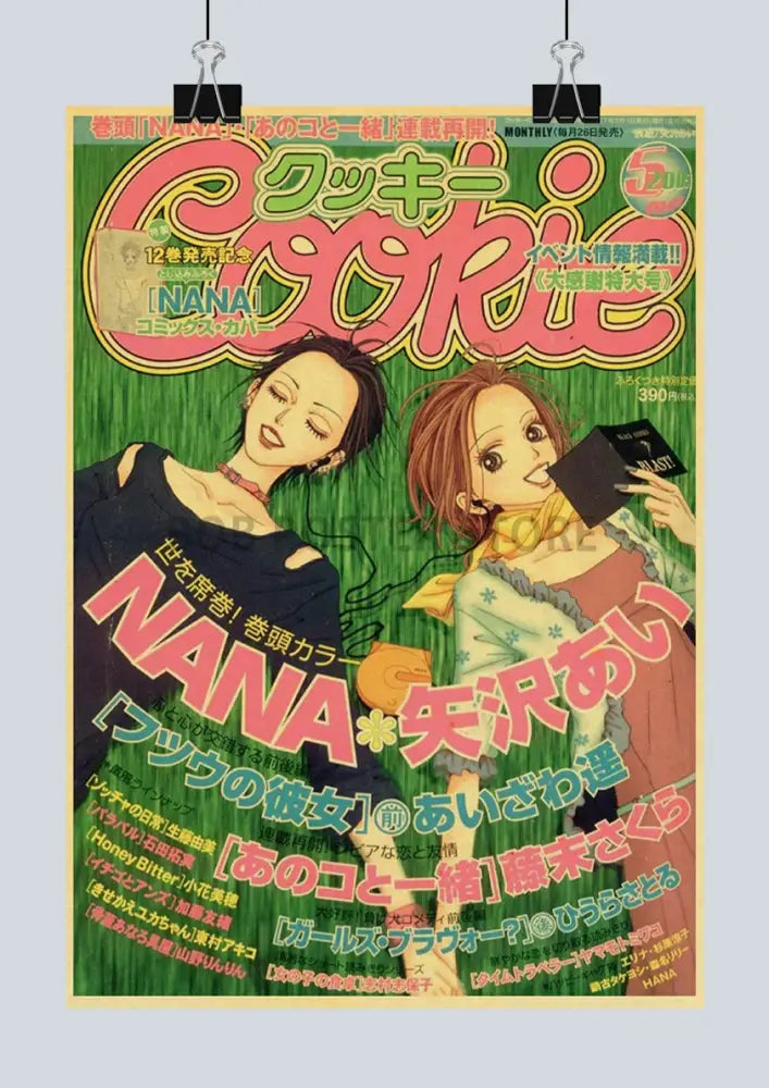 Retro sepia nana anime poster set bedroom wall decor