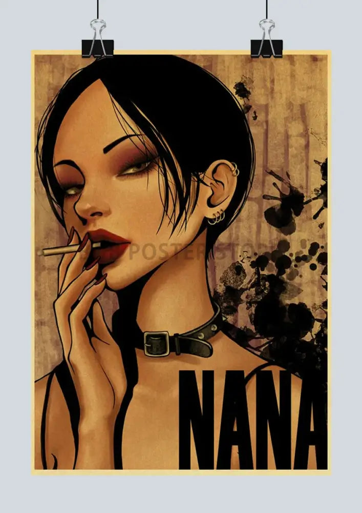 Retro sepia nana anime poster set bedroom wall decor