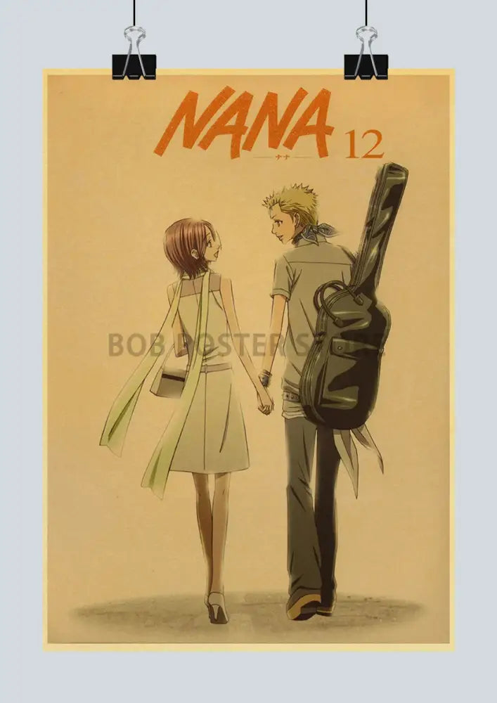 Retro nana anime kraft paper sticker bedroom wall art