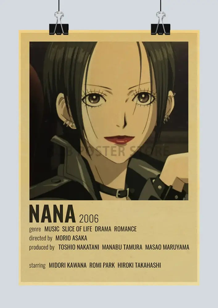 Retro nana anime kraft paper sticker bedroom wall art