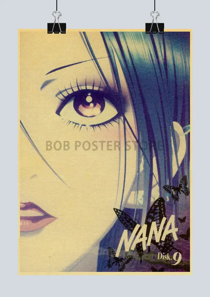 Nana anime retro poster yellow & blue bedroom nostalgic wall decor