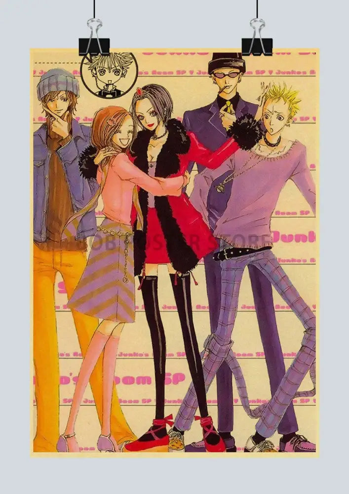 Retro yellow & green nana anime poster bedroom wall art