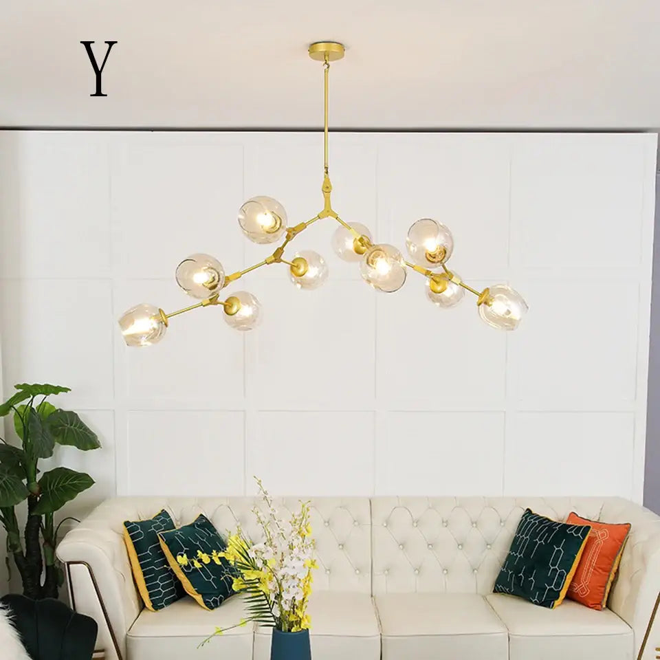 Modern gray textured glass chandelier lighting for dining rooms