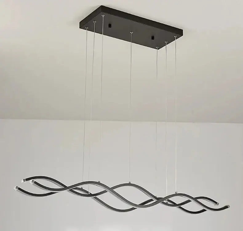 Modern curved led pendant light dining room decor