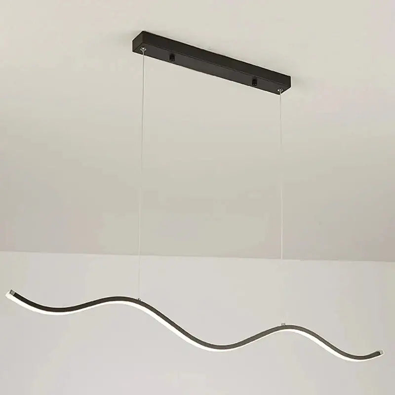 Modern curved led pendant light dining room decor
