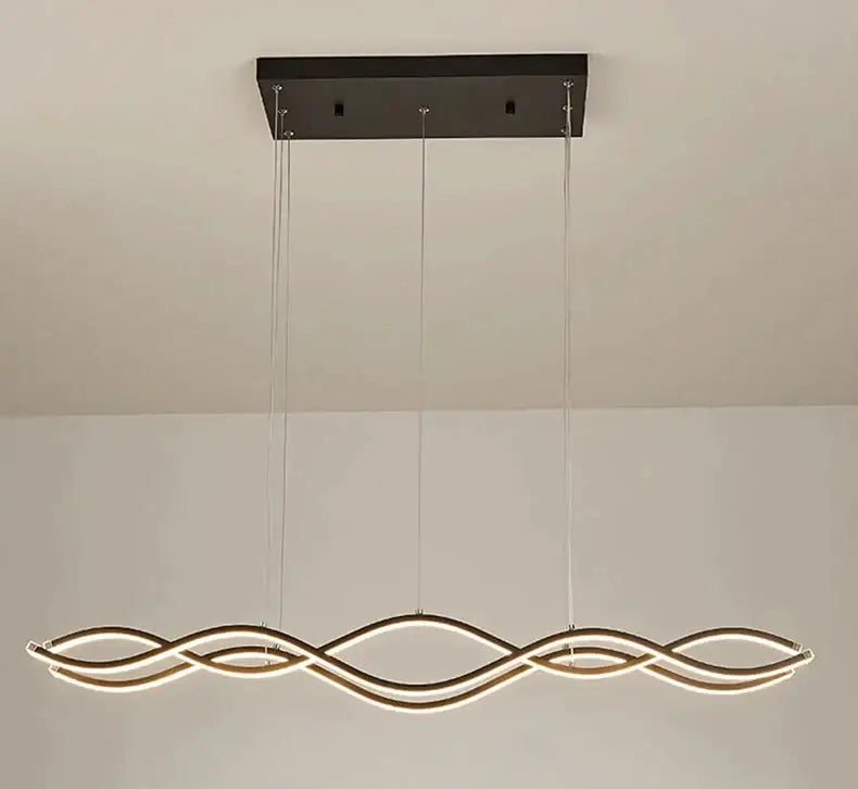 Modern curved led pendant light dining room decor
