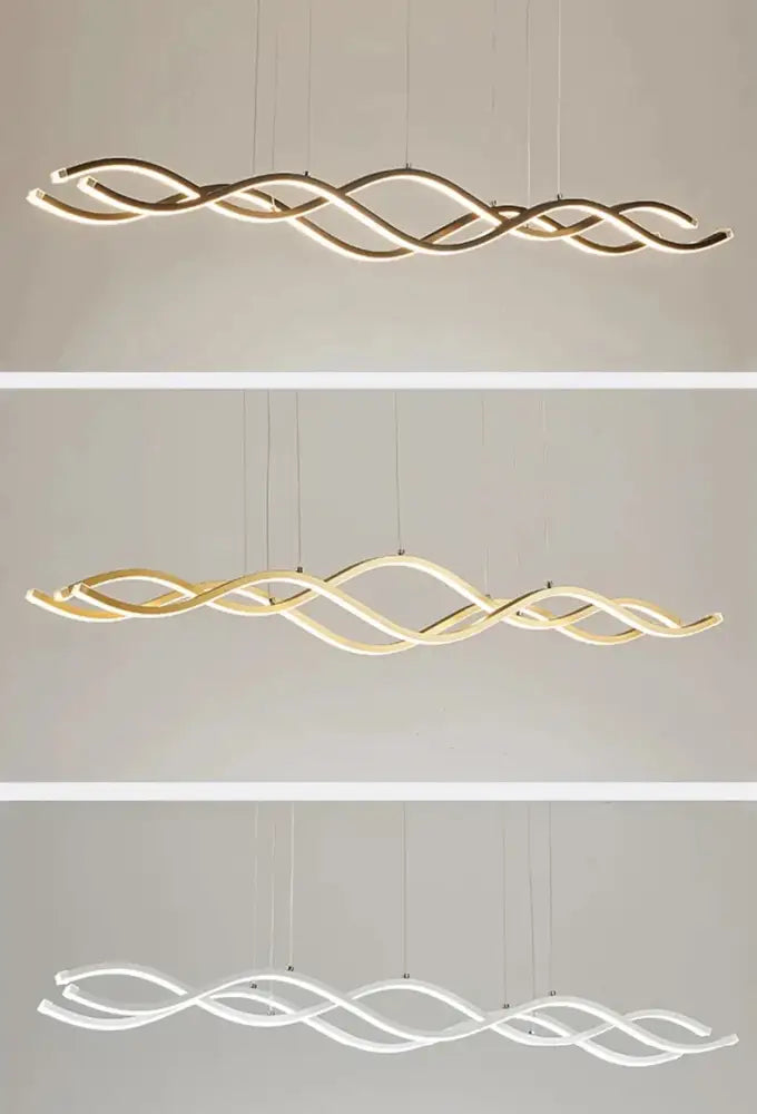 Modern white wavy led pendant light dining room chandelier