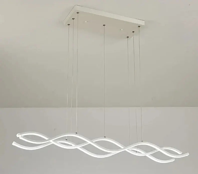 Modern gold led wave chandelier dining room nordic lighting