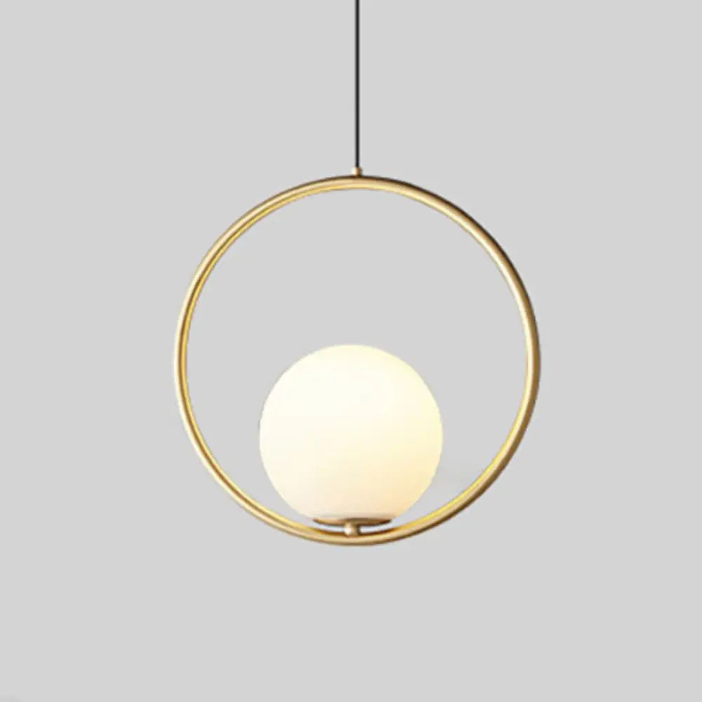 Black and gold glass shade pendant light kitchen globe lamp