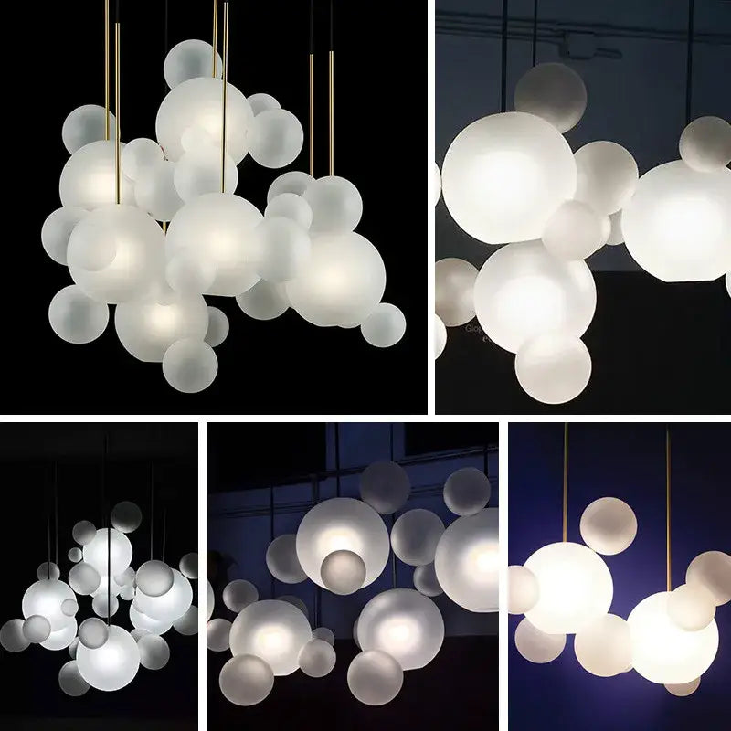 Modern 7 globe glass led chandelier living room light