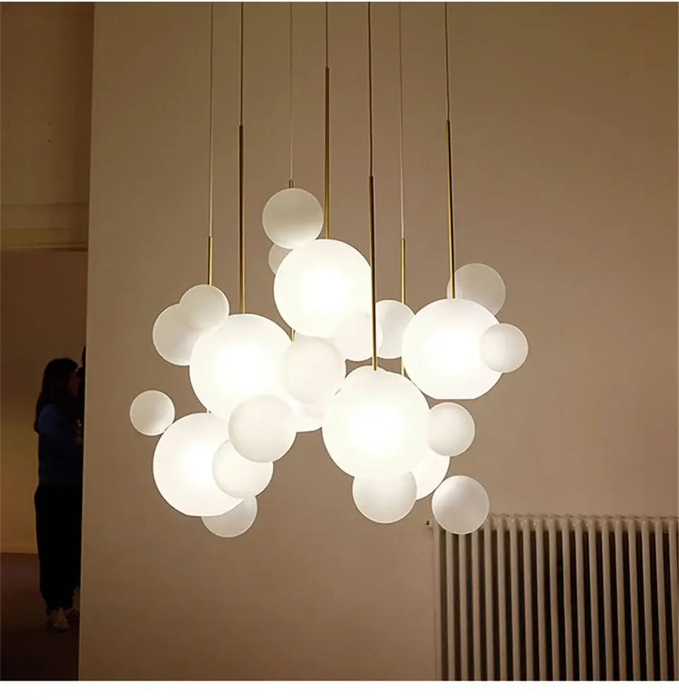 Modern minimalist nordic led bubble chandelier living room pendant light