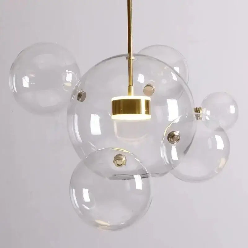 Modern 7 globe glass led chandelier living room light