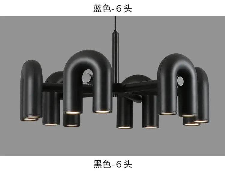 Modern gray 4 light led ceiling chandelier living room pendant
