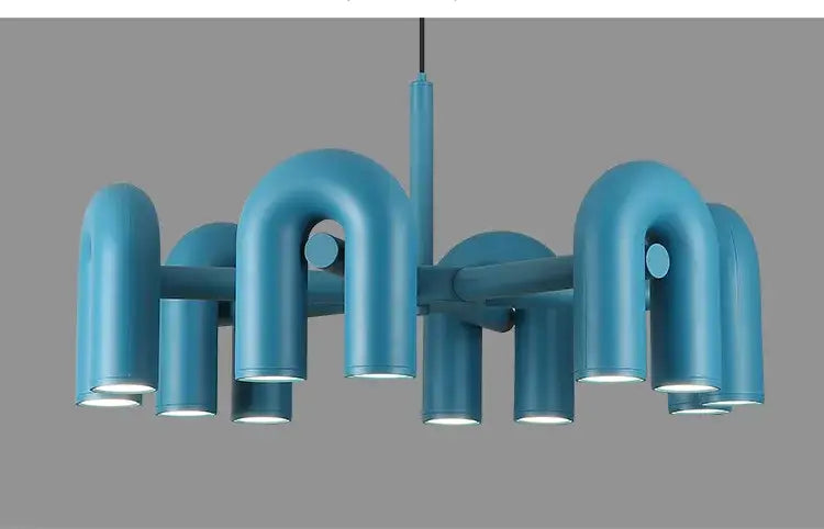 Modern blue led ceiling chandelier for living room