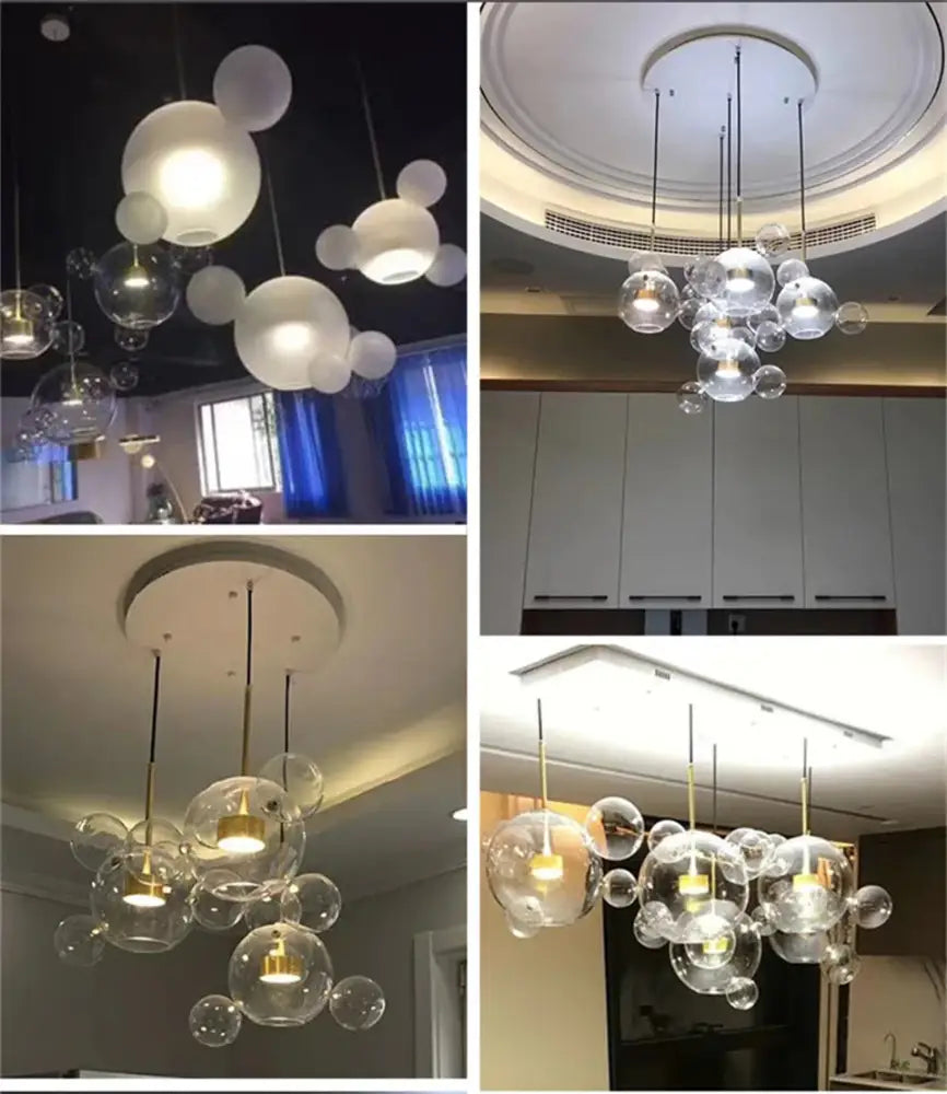 Modern geometric globe led chandelier dining room pendant light