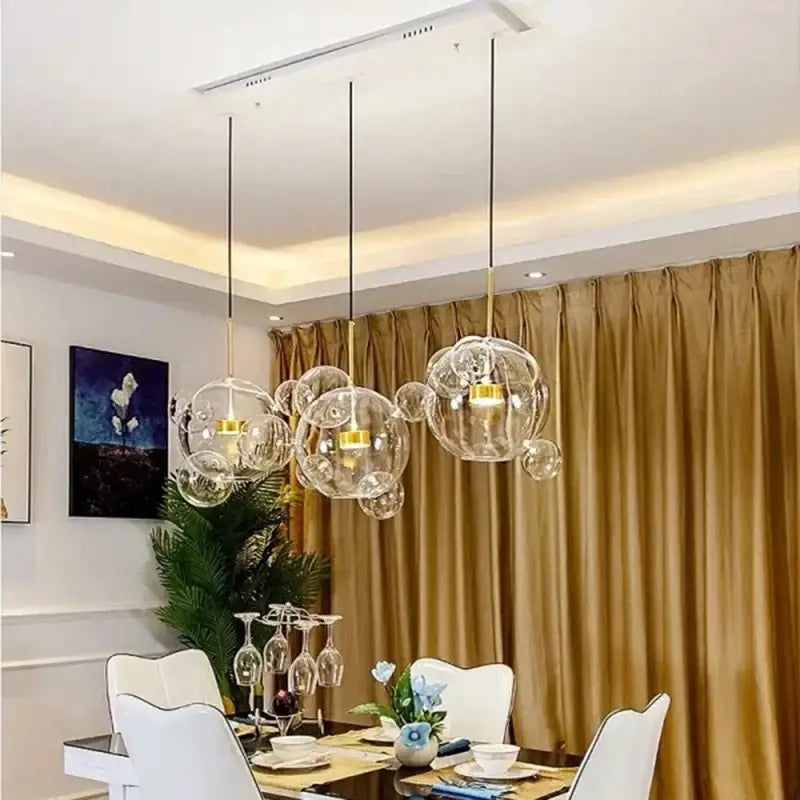 Modern geometric globe led chandelier dining room pendant light