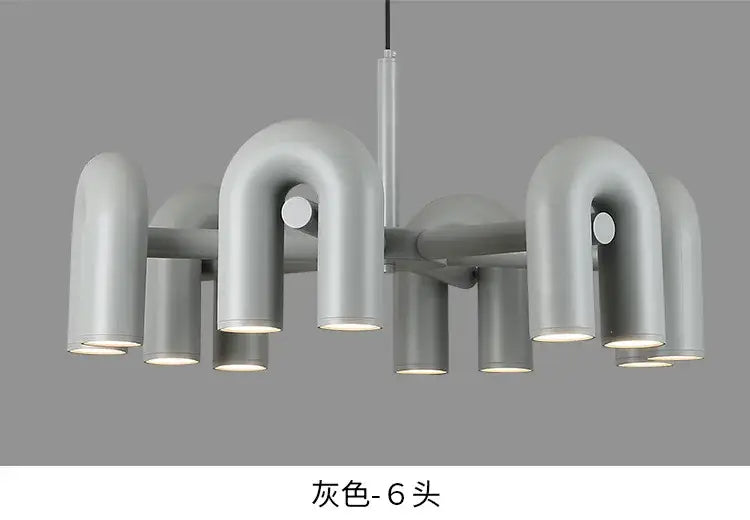 Modern gray eight u shape led ceiling chandelier living room