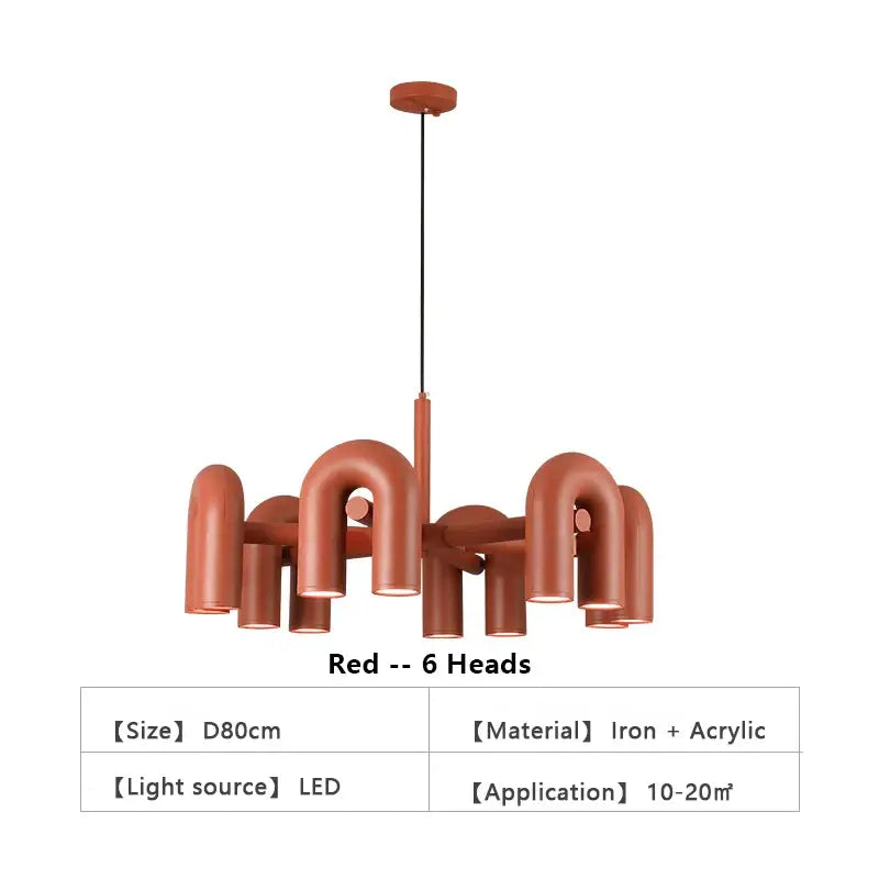 Modern gray eight u shape led ceiling chandelier living room